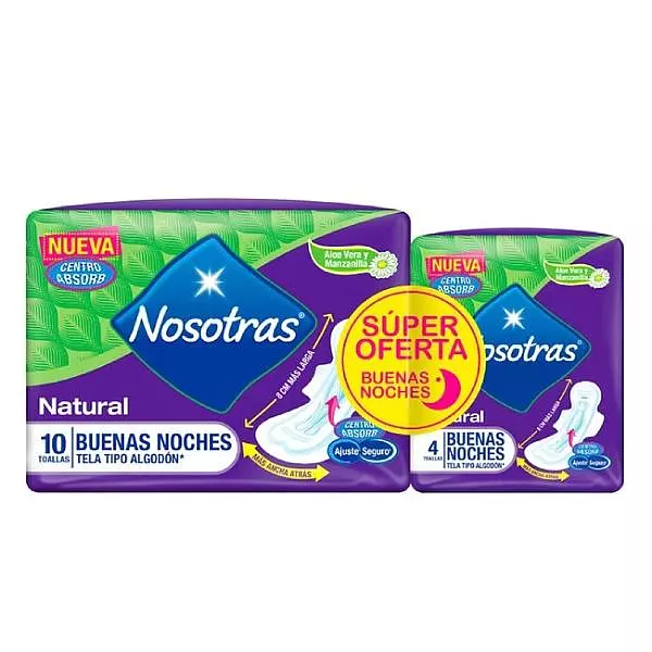 Toalla Higienica Nosotras Buena noches Nocturna Natural Oferta 