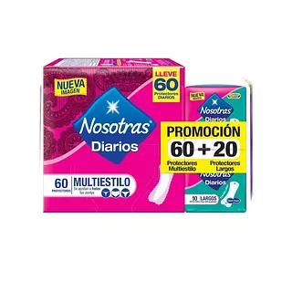 Caja Protectores Diarios Multiforma Multiestilo Promo 60*20