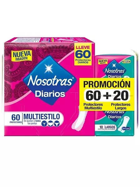 Caja Protectores Diarios Multiforma Multiestilo Promo 60*20