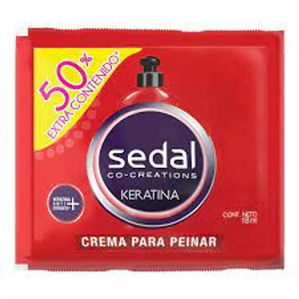 crema para peinar sedal keratina  sobre