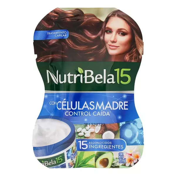 nutribela 15 con celulas madres control caida sobre