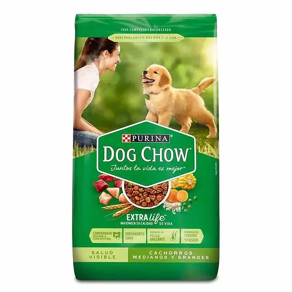 Purina Dog Chow Cachorros, medianos y Grandes con Carne y Pollo