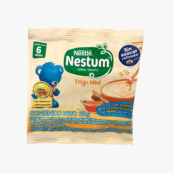 Nestum cereal infantil trigo miel sobre