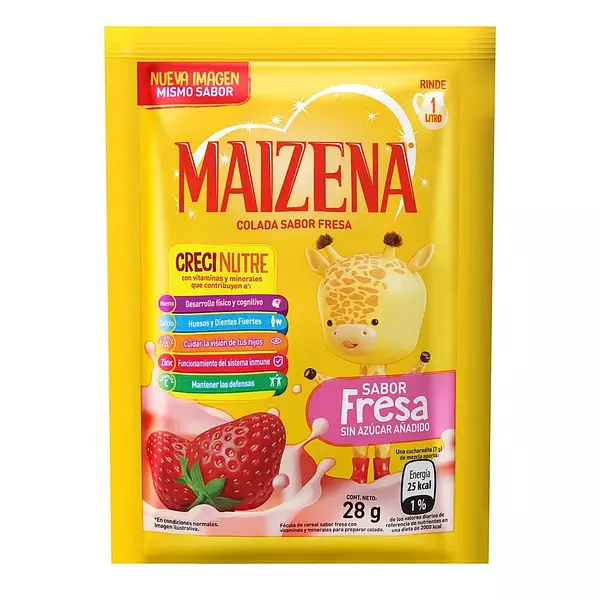 Colada Maizena fresa sobre