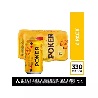Cerveza Poker Sixpack