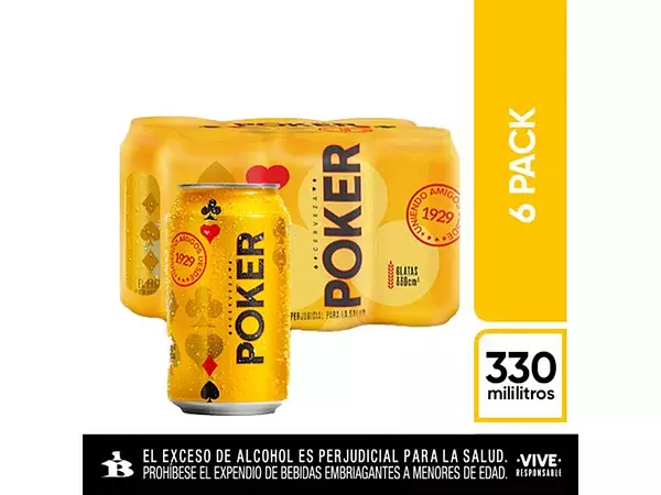 Cerveza Poker Sixpack