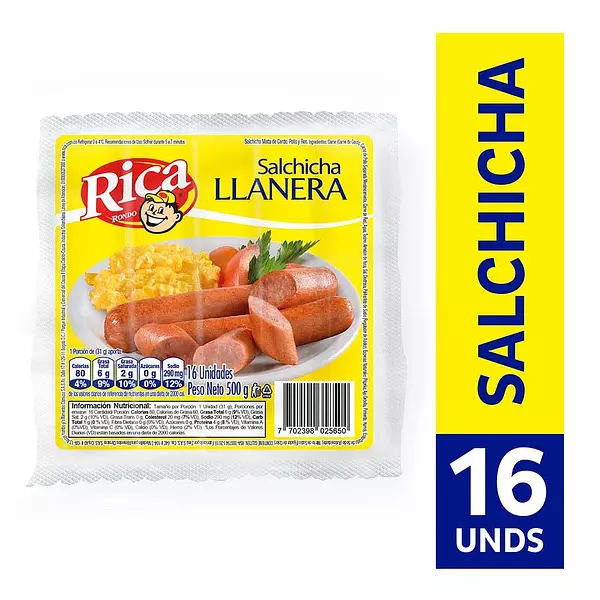 Salchicha Llanera Rica X16