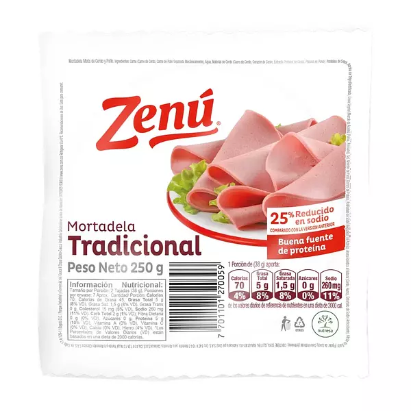 Mortadela Tradicional Zenu 13 Tajadas