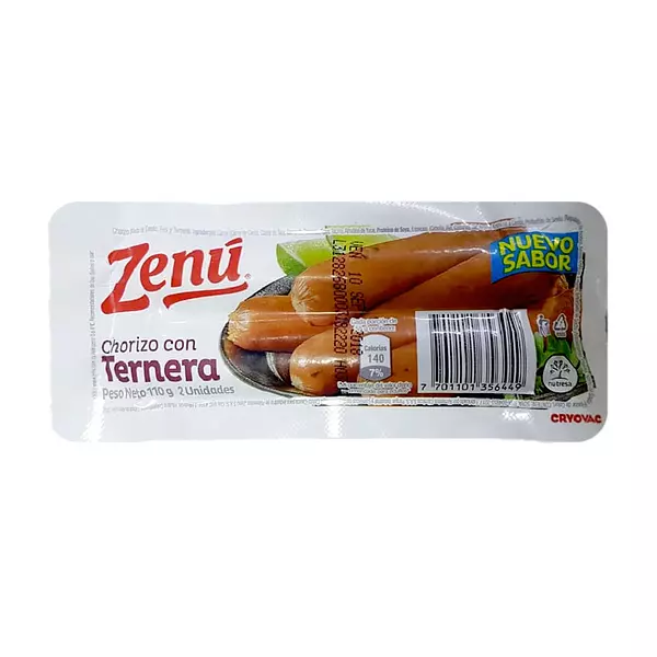 Chorizo Con Ternera Zenu X2