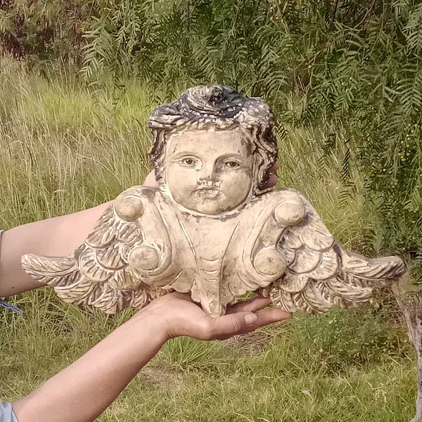 Querubín Tallado En Madera - Francia Siglo Xix