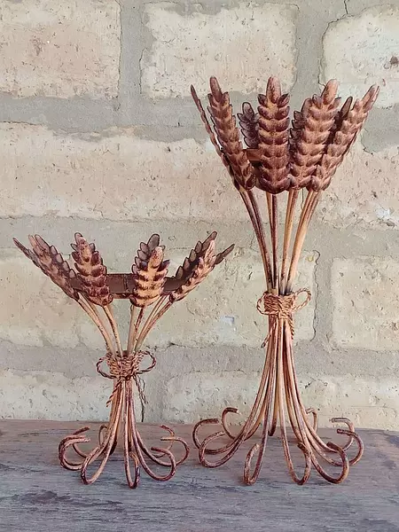 Candelabros X 2 Espigas De Trigo Estilo Hans Kögl