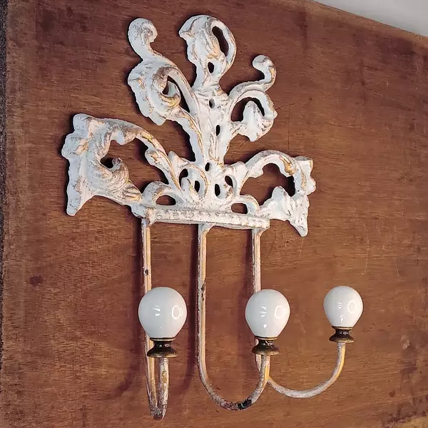 Percha Blanca Con Aplique 3 Ganchos