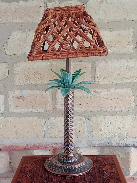 Porta Vela Palmera Metálica Caperuza De Ratán - China 2000