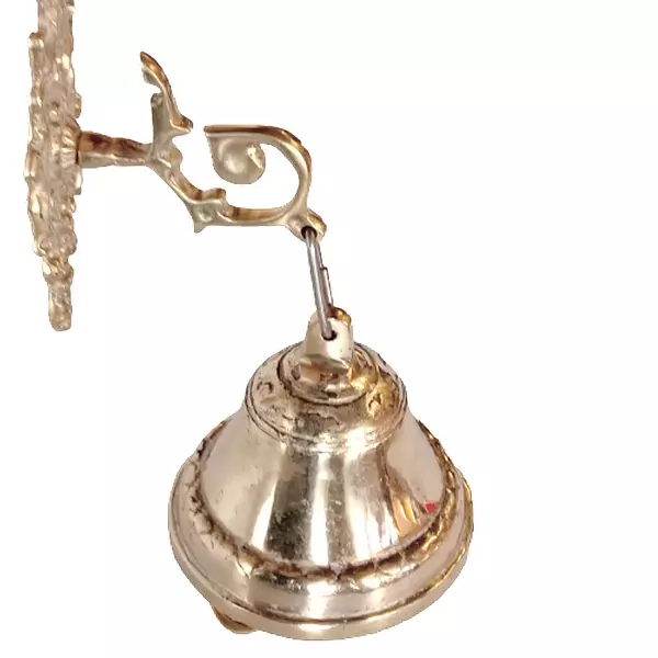 Campana Dorada Lisa Sonora Con Soporte