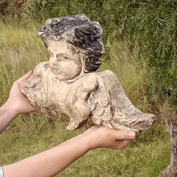 Querubín Tallado En Madera - Francia Siglo Xix