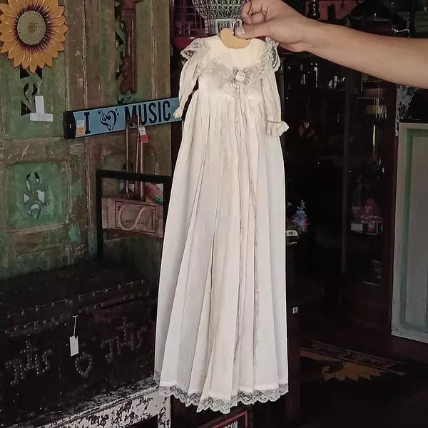Vestido Bautismo Con Encaje - Colombia 1920