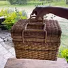 Canasta Vintage De Picnic En Ratán Estilo Francés