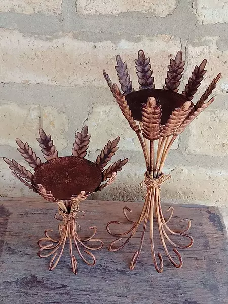 Candelabros X 2 Espigas De Trigo Estilo Hans Kögl