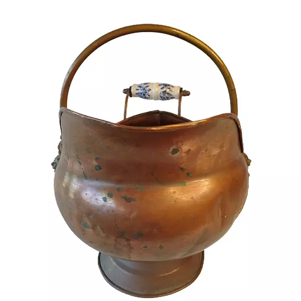 Cubo Mediano Debronce Y Porcelana Delft - Paises Bajos 1930