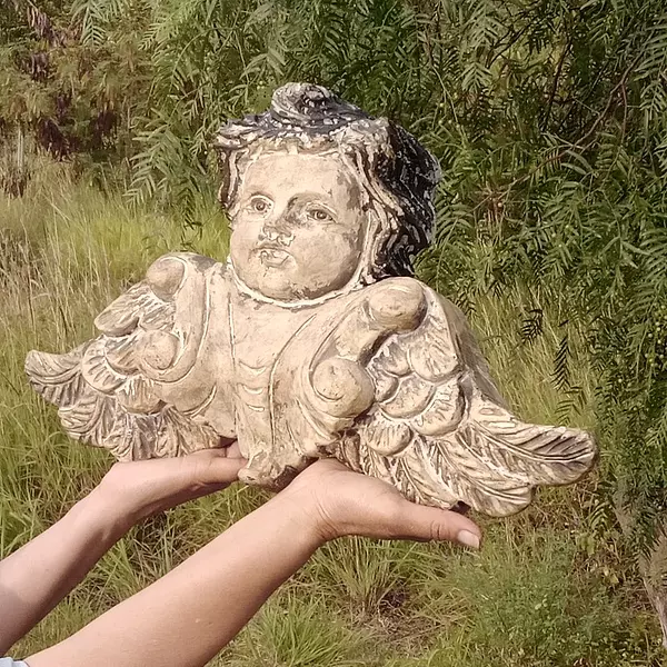 Querubín Tallado En Madera - Francia Siglo Xix