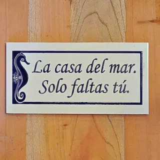 Baldosa La Casa Del Mar Solo Faltas Tú 15 X 30 Cm.