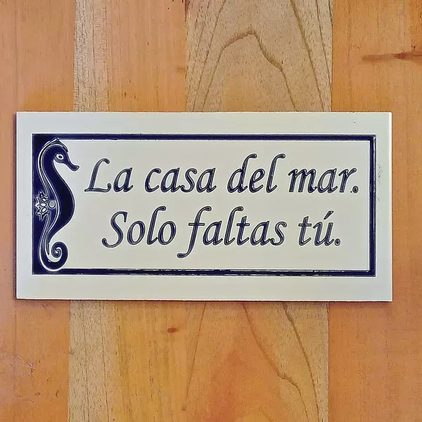 Baldosa La Casa Del Mar Solo Faltas Tú 15 X 30 Cm.