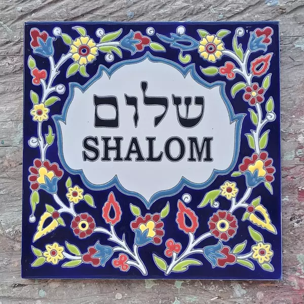 Azulejo De Bienvenida Shalom 20 X 20 Cm.