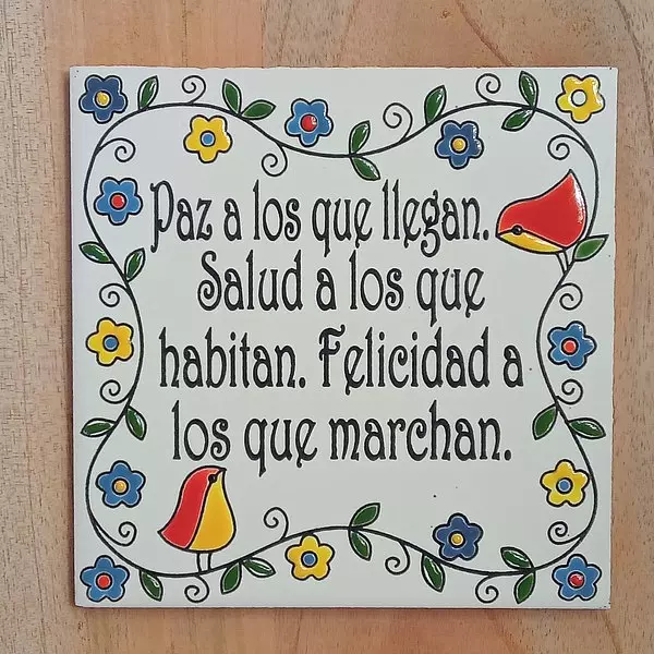 Azulejo Paz A Los Que Llegan 20 X 20 Cm