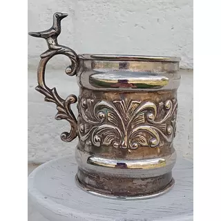 Jarro Labrado Con Asa Y Pájaro