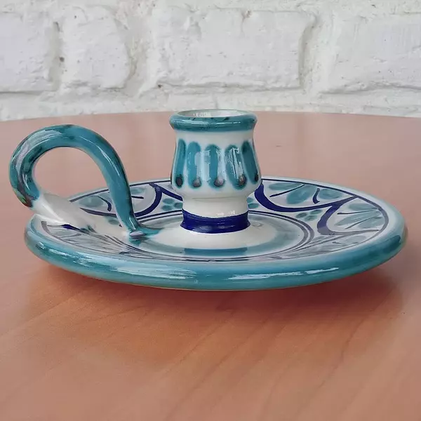 Candelero Artesanal De Cerámica - España 1990