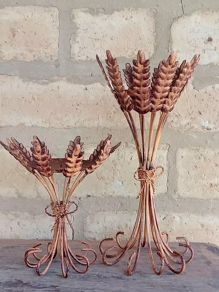 Candelabros X 2 Espigas De Trigo Estilo Hans Kögl