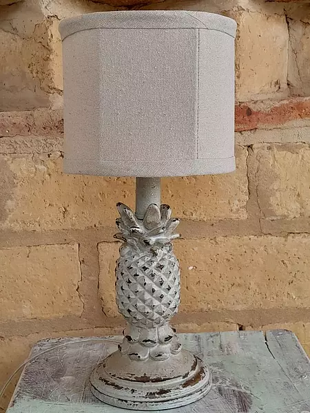 Lámpara De Resina Y Caperuza De Lona