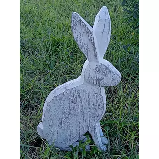 Conejo En Resina Con Apariencia De Madera