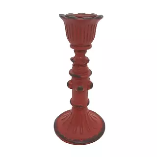 Candelabro Rojo Con Apariencia De Hierro
