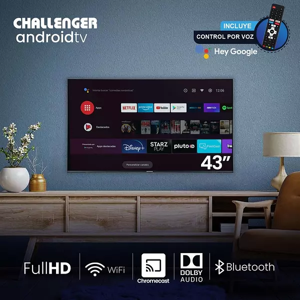 Televisor Challenger 43" Lo69 Bt Android T2 Smart Tv Fhd