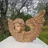 Angel Tallado En Madera Y Ojos De Cristal - España 1890