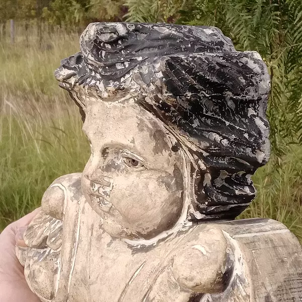 Querubín Tallado En Madera - Francia Siglo Xix